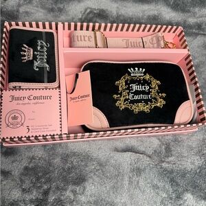Juicy Couture Black and‎ Pink Crossbody Set with Gold Accents
